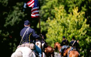 civil war reenactment - soldiers riding horses - shiloh angel glow - supernatural chronicles